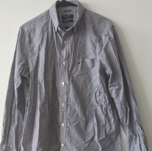 Nautica Men's Black and White Gingham Button Down Shirt